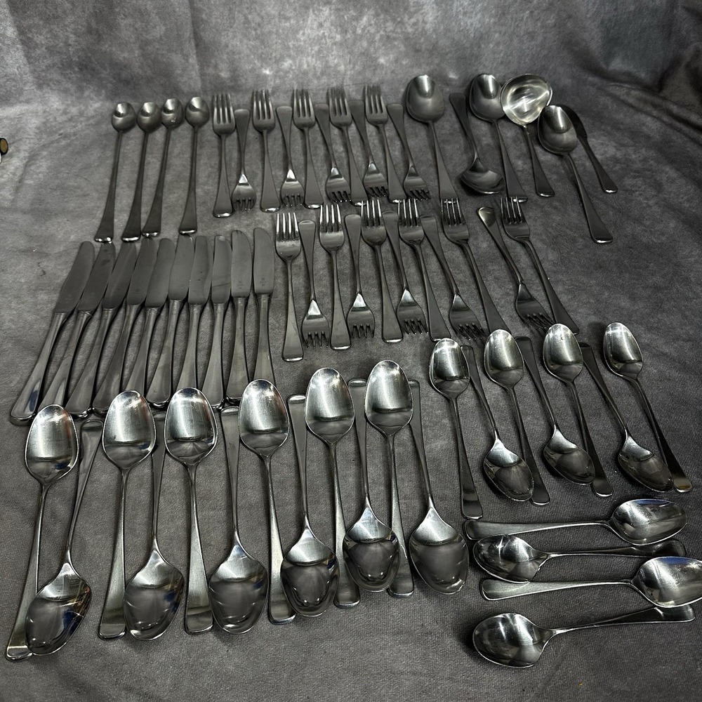 64 Pieces Rare Vintage WMF Cromargan Germany FINESSE Silverware Flatware